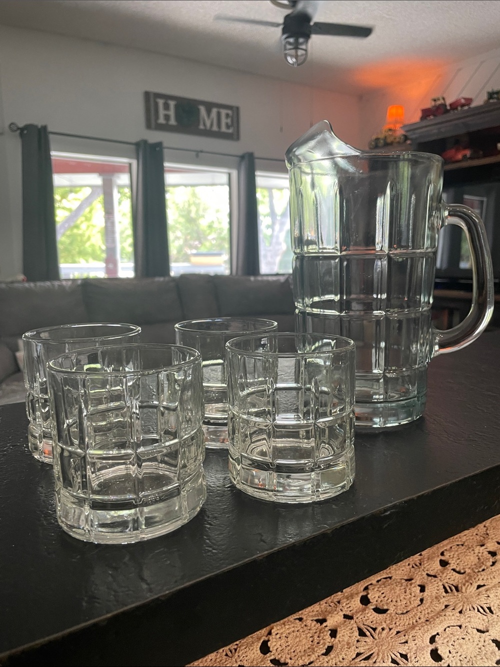 Anchor Hocking Clear Glass Beverage Pitcher and Tumbler Set - 5-Piece